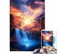 Rompecabezas para Adultos de 1000 Piezas Cascada al Atardecer Juego práctico e Intelectual Regalo Ideal para Hombres y Mujeres Alivia el estrés (tamaño 50x75cm)