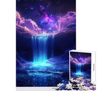 Rompecabezas para Adultos de 1000 Piezas: Cascada cósmica bajo un Cielo Estrellado Juguetes antiestrés Regalos de cumpleaños Juegos educativos Descompresión Intelectual Tamaño: 50x75cm