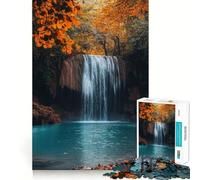 Rompecabezas para Adultos de 1000 Piezas Cascada de otoño,Serenidad,Corte Premium,Juego de concentración,Diversión,Tiempo Libre, (38x52cm)