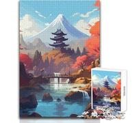 Rompecabezas para Adultos de 1000 Piezas, Cascada del Templo Sagrado, Juguete, Juego Intelectual, desafío difícil, Ideas de Regalo, tamaño 50x75cm
