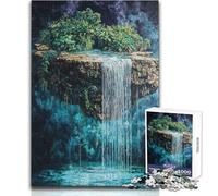 Rompecabezas para Adultos de 1000 Piezas, Cascada Flotante, Oasis, desafío difícil, Juego práctico para Mayores de 14 años (tamaño 50x75cm)