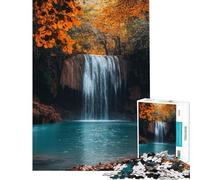 Rompecabezas para Adultos de 1000 Piezas Cascada otoñal Serenidad Rompecabezas para Adolescentes Ideal para Pasar el Tiempo en casa Durante Las Vacaciones como Regalo de cumpleaños o Navidad 50x75cm