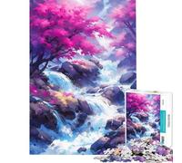 Rompecabezas para Adultos de 1000 Piezas Cascada Zen Un desafío para completar Juego de ingenio difícil para Mayores de 14 años (38x26cm)