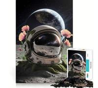 Rompecabezas para Adultos de 1000 Piezas Casco de Astronauta en la Luna,diseño Elegante,decoración,desafío Mental,Juguete para un Momento de diversión,Regalo de cumpleaños (50x75cm)