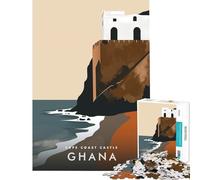 Rompecabezas para Adultos de 1000 Piezas Castillo de Cape Coast Ghana Desafío de Inteligencia Cerebral Juguetes adictivos Juegos Divertidos Alivia el estrés Regalos para Mujeres y Hombres 75x50cm