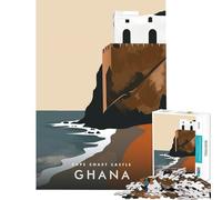 Rompecabezas para Adultos de 1000 Piezas Castillo de Cape Coast Ghana Juegos Familiares Desafío de Inteligencia Cerebral Juguetes adictivos Excelentes Regalos Una Obra de Arte Tamaño 38x26cm