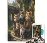 Rompecabezas para Adultos de 1000 Piezas: Castillo de Gatos aristócratas, Juegos Familiares, interacción Entre Padres e Hijos, Regalos para Amigos y Familiares 38x52cm
