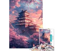 Rompecabezas para Adultos de 1000 Piezas Castillo de Himeji al Atardecer Rompecabezas para Adolescentes Juegos relajantes Divertidos y Originales Regalos de cumpleaños únicos (tamaño 38x52cm)