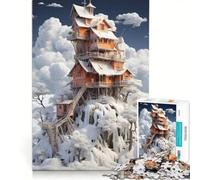 Rompecabezas para Adultos de 1000 Piezas: Castillo en Las Nubes, decoración de Pared, Regalo de cumpleaños, para Fortalecer el Amor Entre Parejas 50x75cm