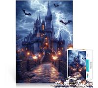 Rompecabezas para Adultos de 1000 Piezas Castillo Encantado en tormenta desafío Educativo Actividades Divertidas en casa, Regalos de cumpleaños, Regalos de Viaje, 75x50cm