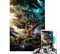 Rompecabezas para Adultos de 1000 Piezas Castillo Espacial Rompecabezas para Adultos Juego Familiar Vacaciones en casa Matar el Tiempo Ideal para cumpleaños y Navidad (Tamaño 50x75cm)