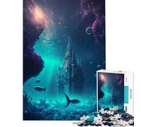 Rompecabezas para Adultos de 1000 Piezas Castillo Galáctico Submarino Juegos Familiares Desafío de Inteligencia Mental Juguetes Adictivos Regalo Divertido Decoración del Hogar (Tamaño 38x52cm)