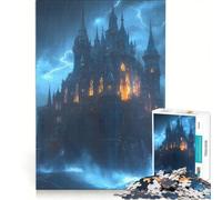 Rompecabezas para Adultos de 1000 Piezas: Castillo Oscuro en la tormenta, Juguetes para armar, Carrera de Velocidad Manual, con Piezas de Formas aleatorias Que encajan Perfectamente 50x75cm