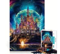 Rompecabezas para Adultos de 1000 Piezas Castillo,Paisaje mágico,Corte Premium,diversión,lógica,Juguete,Tiempo de Juego fácil,Arte de Pared navideño (38x52cm)