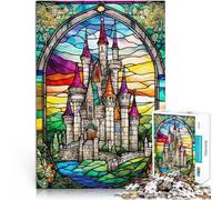 Rompecabezas para Adultos de 1000 Piezas Castillos de vidrieras para el Juguete de desafío de Juego Educativo Buen Regalo 52x38cm