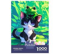 Rompecabezas para Adultos De 1000 Piezas Cat and Frog Friends Rompecabezas para Adolescentes Juguetes Antiestrés Mejora La Memoria Gran Regalo para Jugar 70x50cm/1000pcs