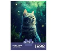 Rompecabezas para Adultos De 1000 Piezas Cat Mystic Glowing Night Rompecabezas para Adultos Juego De Ingenio Una Obra De Arte Interacción Entre Padres E Hijos 38x26cm/1000pcs