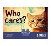 Rompecabezas para Adultos De 1000 Piezas Cat Who Cares Rompecabezas para Adultos Juegos Relajantes Desafío Difícil Regalo De Cumpleaños, Regalos, 52x38cm/1000pcs