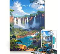 Rompecabezas para Adultos de 1000 Piezas,Cataratas del Iguazú,Juego de Habilidad Mental,Entretenimiento sin Preocupaciones,decoración navideña para Pared (38x52cm)