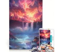 Rompecabezas para Adultos de 1000 Piezas Cataratas del Niágara Estilo Pop Art Juego de ingenio para divertirse en Familia Lista de Deseos con Papá Noel 50x75cm