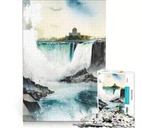 Rompecabezas para Adultos de 1000 Piezas Cataratas del Niágara Juegos para Toda la Familia Ideal para divertirse en Familia cumpleaños y Navidad 50x75cm