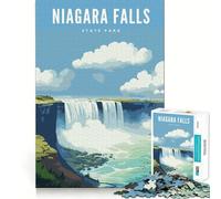 Rompecabezas para Adultos de 1000 Piezas Cataratas del Niágara,uniones Suaves,diversión para Resolver Problemas,Juego Casual,Tiempo Libre,cumpleaños,Arte,Juego (38x26cm)