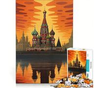Rompecabezas para Adultos de 1000 Piezas Catedral de San Basilio Rusia Juego de ingenio Actividades Divertidas para Hacer en casa Lista de Deseos con Papá Noel 50x75cm
