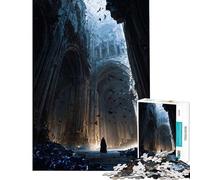 Rompecabezas para Adultos de 1000 Piezas Catedral gótica enjambre de murciélagos Ayuda a ejercitar el Cerebro Regalos para Mujeres Juegos Familiares Apto para Mayores de 14 años 50x75cm