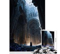 Rompecabezas para Adultos de 1000 Piezas Catedral gótica enjambre de murciélagos Juguetes de Bricolaje Grandes Regalos y Juguetes Juegos relajantes con Piezas de Formas aleatorias