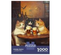 Rompecabezas para Adultos De 1000 Piezas Cats at The Bar -3 Rompecabezas para Adultos Juguete Decoración De Pared Difícil Difícil para Cumpleaños, Navidad 52x38cm/1000pcs