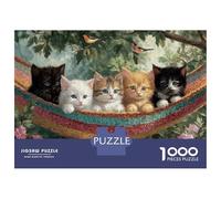Rompecabezas para Adultos De 1000 Piezas Cats in Hammock with Birds Rompecabezas para Adultos Juegos Familiares Arte De Pared Oferta como Regalos para Toda La Familia 70x50cm/1000pcs