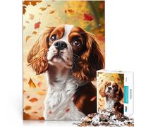 Rompecabezas para Adultos de 1000 Piezas Cavalier King Charles Spaniel en otoño desafío Educativo Regalos de cumpleaños 52x38cm