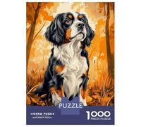 Rompecabezas para Adultos De 1000 Piezas Cavalier King Charles Spaniel in Autumn Leaves Rompecabezas para Adultos Juego De Ingenio Análisis Y Lógica Cumpleaños Y Navidad 52x38cm/1000