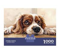 Rompecabezas para Adultos De 1000 Piezas Cavalier King Charles Spaniel Painting Rompecabezas para Adultos Juegos Divertidos para La Diversión Familiar Juego Desafiante Regalos 70x50cm/1000pcs