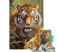 Rompecabezas para Adultos de 1000 Piezas Cazador de Tigres Rompecabezas para Adultos Vacaciones en casa Matar el Tiempo Regalos de cumpleaños Navidad 38x26cm