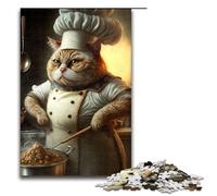 Rompecabezas para Adultos de 1000 Piezas Chef Cat 1 Rompecabezas de Madera 1000 Piezas