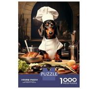 Rompecabezas para Adultos De 1000 Piezas Chef Dachshund Rompecabezas para Adultos Juego Familiar Divertido Y Humorístico Cumpleaños Y Navidad 38x26cm/1000pcs