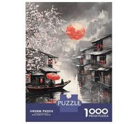 Rompecabezas para Adultos De 1000 Piezas Cherry Blossom Moonlit River Rompecabezas para Adultos Juego De Ingenio Análisis Y Lógica Cumpleaños Y Navidad 70x50cm/1000pcs
