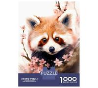 Rompecabezas para Adultos De 1000 Piezas Cherry Blossom Red Panda Rompecabezas para Adultos Juego De Ingenio Aliviador del Estrés Actividades Divertidas En Casa 52x38cm/1000pcs