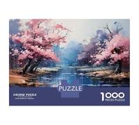 Rompecabezas para Adultos De 1000 Piezas Cherry Blossom River Landscape-2 Rompecabezas para Adultos Juego De Ingenio Regalo De Cumpleaños Desafío Educativo 38x26cm/1000pcs