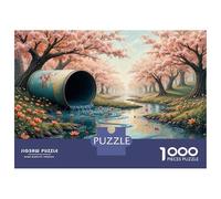 Rompecabezas para Adultos De 1000 Piezas Cherry Blossom River Scene Rompecabezas para Adultos Juego De Ingenio para La Diversión Familiar Actividades Divertidas En Casa, 52x38cm/1000pcs