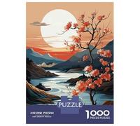 Rompecabezas para Adultos De 1000 Piezas Cherry Blossom Sunset Landscape-2 Rompecabezas para Adultos Juegos De Relajación Decoración De Pared Desafío Educativo 70x50cm/1000pcs