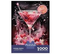 Rompecabezas para Adultos De 1000 Piezas Cherry Martini Cocktail Art Print Rompecabezas para Adolescentes Juguetes De Bricolaje Corte De Precisión Difícil Y Desafiante 70x50cm/1000pcs
