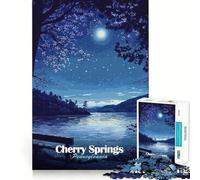 Rompecabezas para Adultos de 1000 Piezas,Cherry Springs,Cielo Nocturno,Arte de Corte Limpio,lógica,Juguete Divertido,Juego Relajante, Tranquilo (38x26cm)