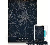 Rompecabezas para Adultos de 1000 Piezas Chester Reino Unido Diseño de Corte Fino Actividad para la Mente Inteligente Tiempo de Paz Juego Arte navideño Exhibición (50x75cm)