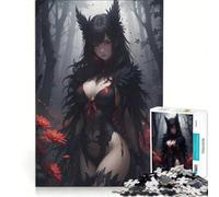 Rompecabezas para Adultos de 1000 Piezas: Chica Animada en un Bosque brumoso y Oscuro Juego práctico, Divertido y con Humor Colección de Artistas Bellas Artes 38x26cm