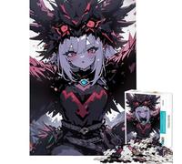 Rompecabezas para Adultos de 1000 Piezas Chica Anime con alas de Cuervo Juguetes educativos Juegos Familiares desafío difícil Regalos de Amigo Invisible (tamaño 38x52cm)