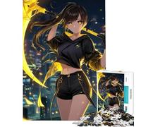 Rompecabezas para Adultos de 1000 Piezas Chica Anime con Arma Dorada Rompecabezas de 1000 Piezas para decoración del hogar Juguetes de análisis y lógica Regalos para Amigos y Familiares (50x75cm)