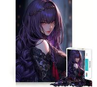 Rompecabezas para Adultos de 1000 Piezas Chica Anime con Cabello Morado y Corona Diseño de Corte Fino Diversión para Resolver Problemas Ideal para Momentos de Relax Decoración navideña para la Pared