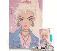 Rompecabezas para Adultos de 1000 Piezas: Chica Anime con Cabello Rubio, Juguete Educativo, Ideal para Pasar el Tiempo en casa, Regalos para Amigos y Familiares 38x52cm